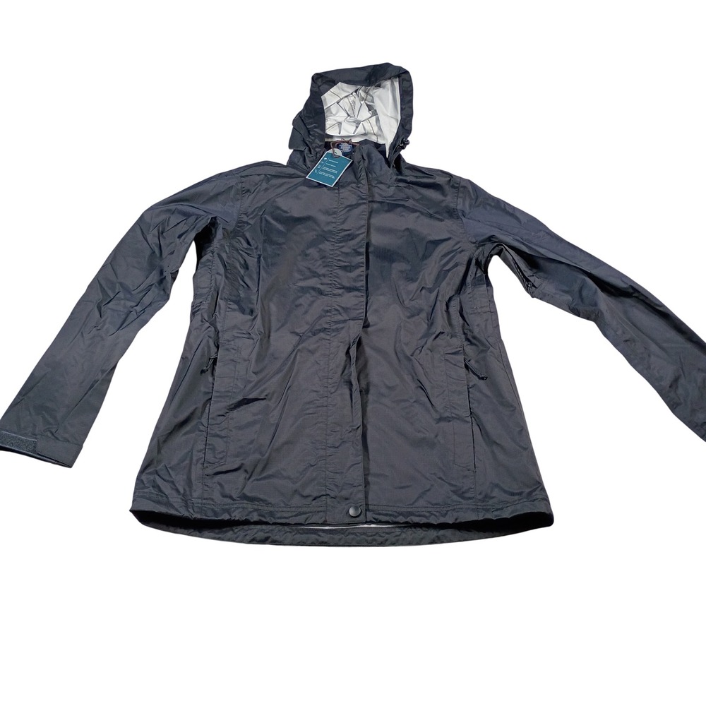 Cambridge Dry Goods Rain Jacket Womens Small Black NEW Waterproof Hooded Ripstop
